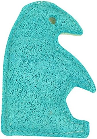 Natural Petting Pet's Loofah Toy Penguin Shaped Blue