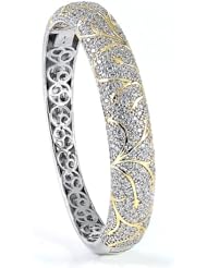 Sterling Silver & Cz Bangle