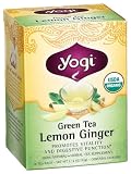 51tr%2Bu7uiLL. SL160  Yogi Green Tea Lemon Ginger, Herbal Tea Supplement, 16 Count Tea Bags