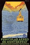 FUNICULAR AEREO DE MONTSERRAT BARCELONA EUROPE TRAVEL TOURISM SPAIN SMALL VINTAGE POSTER REPRO