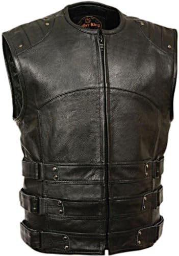 Mens Armadillo Swat Vest with Adjustable Leather Velcro Side Straps