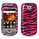 Black with Hot Pink Zebra Strip Snap on Hard Skin Faceplate Cover Case for  ....