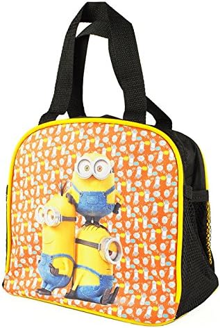Despicable Me Minions Canvas Lunch Bag Tote Bag Zipper Handbag Orange Brother