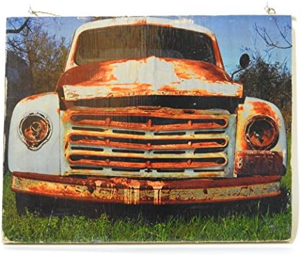 Rusted Truck Photograph Wood Transfer Art