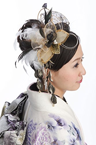 ageha調 花髪飾り かんざし ゴールド[ 成人式 振袖 卒業式 袴 着物 和装 簪 髪型]