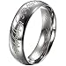 BOHG Jewelry Mens Womens Wide 6mm Lord of the Rings Stainless Steel Love Engagement Wedding Band Silver