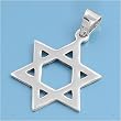 Sterling Silver Star of David Pendant - 22mm Height
