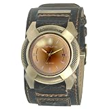 Image of Kahuna 252-5413G Gents Watch with Brown Cuff Strap and Burnt Orange Dial
