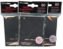 Ultra Pro Card Supplies YuGiOh Sized Deck Protector Sleeves Black 60 Count x3
