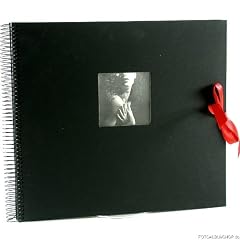 Goldbuch Fotoalbum Dream schwarz Spiralalbum mit Leinen Einband und Fenster f�r individuelles Bild und Schleifenverschluss 34 x 30 cm