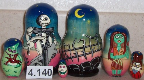 Nightmare before Christmas * Russian Nesting doll 5 pc / 10 cm