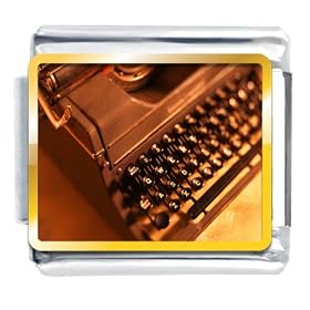 Book Writer's Typewriter Italian Charms Bracelet Link