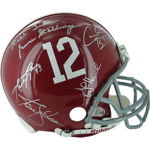 Steiner Sports NFL Alabama Crimson Tide Legends 5 Sig Helmet (withStallings) with Roll Tide Inscriptionription