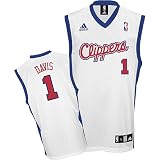 Baron Davis Jersey: adidas White Replica #1 Los Angeles Clippers Jersey