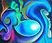 Organic Blue Abstract Painting (11x14) Art Photography Print