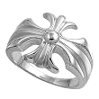 Sterling Silver Ring - 1mm Band Width - 14mm Face Height - Satin, Rhodium Plated finish - Sizes: 6-10