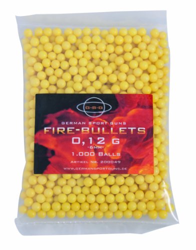 Gamo Softair GSG Firebullets 0,12 g BB's hochwertige Softairmunition 1.000 St&uuml;ck Kal. 6mm, gelb, 200049