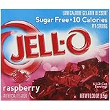 Jell-O Sugar-Free Gelatin Dessert, Raspberry, 0.30-Ounce (Pack of 6)