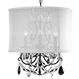 Progress Lighting P4615-131 / P8732-01 Midnight Waltz Three Light Candle Chandelier in Black Lacquer