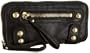 Linea Pelle Dylan Long Zip Wallet,Black,one size
