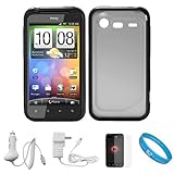 Durable Crystal Hard Case Cover with Black Rubberized TPU Silicone Skin Edg ....