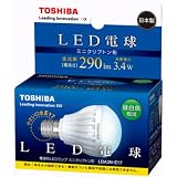 TOSHIBA E-CORE LED電球 ミニクリプトン形3.4W E17口金(昼白色相当) LDA3N-E17