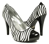 Zebra Black Patent Sexy Classic Pumps