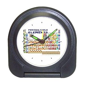 Travel Alarm Clock of Chemistry Periodic Table of Elements with Graphic Representations of Elements...