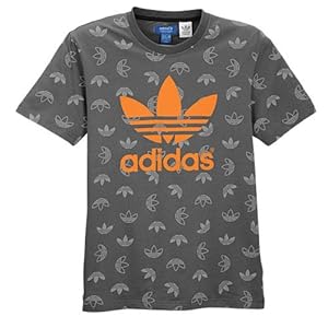 Adidas Mens Originals Graphic Repeat T-shirt Gray (Medium)