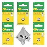 GP Lithium Coin Batteries 3V Size CR1220 ( Pack of 5 )