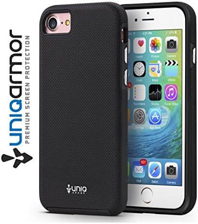 UniqArmor™ [Grip Series] iPhone 7 Case 4.7 Inch Slim Fit Heavy Duty TPU Protection Black