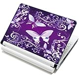 Meffort Inc&reg; 15 15.6 Inch Laptop Notebook Skin Sticker Cover Art Decal Fits Laptop Size of 13" 13.3" 14" 15" 15.6" 16" HP Dell Lenovo Asus Compaq Asus Acer Computers (Free Wrist Pad) (Purple Butterfly)