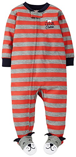 Carter's Baby Boys' Striped Footie (Baby) - Dog Feet