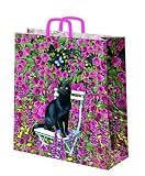Rose Garden Black Cat Shopping Bag