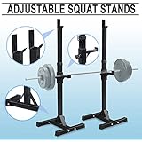 Super Deal Weight Lifting Barbell Stand Gym Fitness Pair of Adjustable Squat Rack Bench Press Stands/GYM/ Home Portable Dumbbell Racks Stand Black