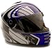 Youth Motorcycle Helmet Full Face DOT On Road Go Kart or Snowmobile Helmet Blue, Medium
