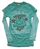 Junk Food Little Miss Christmas Seafoam T-Shirt With Thin Long Thermal Sleeves For Tween * Holiday Collection *