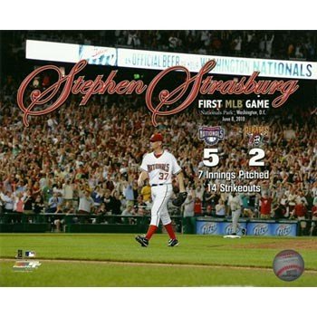Stephen Strasburg Washington Nationals First MLB Game 8x10 Photo