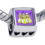 Gold Religion-Christian Church Choir Photo Heart European Charm Bead Bracelets - Pandora & Bracelet Compatible