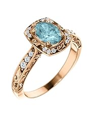 14K Rose Gold 7.00x5.00mm Oval Cut Mozambique Blue Paraiba Tourmaline and Diamond Ring -- LIFETIME WARRANTY