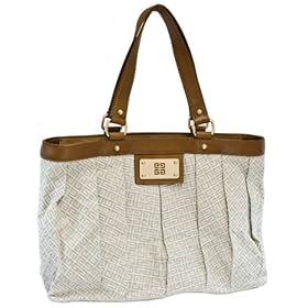 Givenchy Brown Leather And Beige Fabric Tote Bag