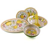 Lemons Limone ~ Le Cadeaux Melamine Italian Pottery Ceramic design Dinnerware:Bowl,Plate,Platter