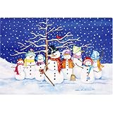 Magic Slice Non-Slip Flexible Cutting Board, Party Size 7.5 x 11, Snowmen Group by Kathleen Parr McKenna