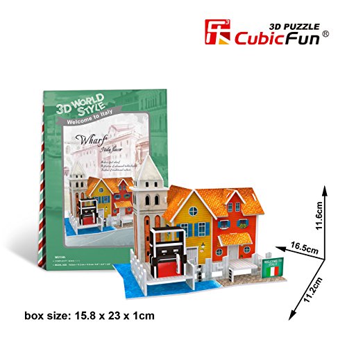 Cubicfun Cubic Fun 3d Puzzle Model 19pcs Italy Flavor Wharf 16.5cm/6.5