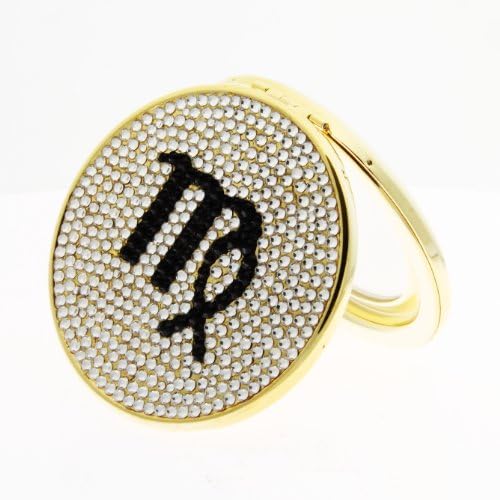 Limited Time 50% Off! Crystal Encrusted Zodiac Sign Compact Round Mirror Virgo Sign Covered with over 500 brilliant Swarovski Elements 3x Beauty Mirror