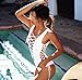 Blooming Jelly Womens Front Side Lace Up Monokini One Piece Swimsuit Bodysuit Bathing Suit, White, Medium, US6=UK10=EU36