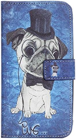 LG K10 Case, LG Premier LTE L62VL L61AL Case, Jamesay [Kickstand] Premium PU Leather Wallet Case Flip Cover Built-in Card Slots Pockets &amp; Stand For LG K10/LG Premier LTE L62VL L61AL (2016) - Dog Teal