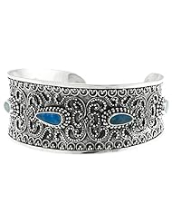 1004 Ocean Tears Silver Cuff Bracelet/ Organic/ Silver Jewelry of Bali