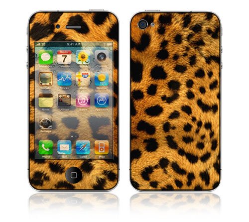 Cheetah Skin Design Protector Decal Skin Sticker for Apple iPhone 4 16GB 32GB