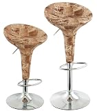 2 x Barhocker in  Jeans  Optik - mit aufgesetzten Nähten - Braun